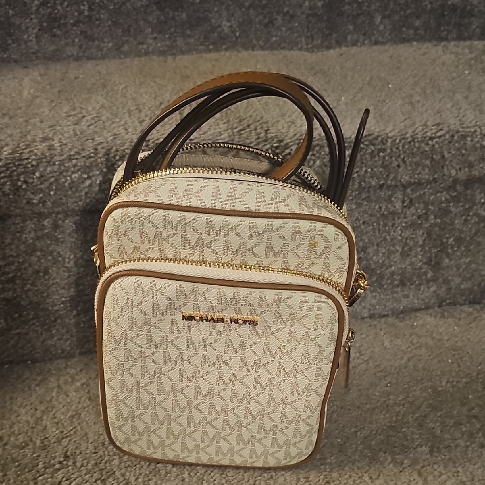 Michael Kors Tan and Cream Mini Bag